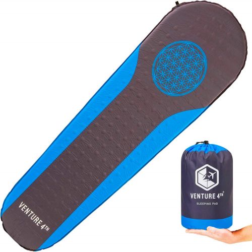  VENTURE 4TH Self Inflating Sleeping Pad - No Pump or Lung Power Required - Warm, Quiet, Supportive Mattress for a Comfortable Nights Sleep - Compact Ultralight Mat - Ideal For Back