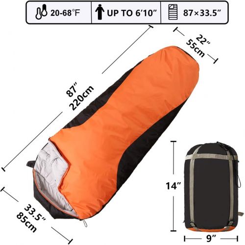  VERZEY Envelope Camping Sleeping Bag, Great For 4 Season, Traveling Camping Hiking Outdoor Activities Waterproof Sleeping Bag for Adults, Kids, Boys and Girls