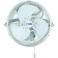 VES Moisture Resistant Outdoor Wall/Ceiling Mount Shop Fan/Industrial Basket Fan for Cooling and Ventilation (18 inch, White)