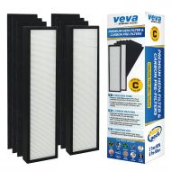 VEVA Premium True HEPA Replacement Filter 2 Pack Including 6 Carbon Pre Filters Compatible with Air Purifier AC5000 Series and Filter C