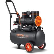 VEVOR 6.3 Gallon Air Compressor, 2 HP 3.35 CFM@ 90PSI Oil Free Air Compressor Tank & Max. 116PSI Pressure, 70 dB Quiet Compressor for Auto Repair, Tire Inflation, Spray Painting, Woodwork Nailing