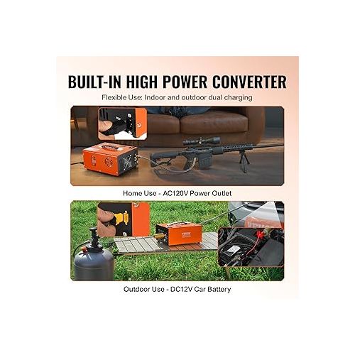  VEVOR PCP Air Compressor, 4500PSI Portable PCP Airgun Compressor with Built-in Converter, Auto-Stop | DC12V/AC120V | Oil & Water-Free Paintball Tank Compressor Pump for Air Rifle, Scuba Diving Bottle