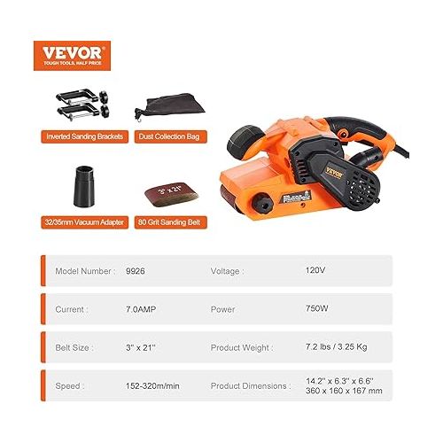  VEVOR 7AMP Belt Sander, 3