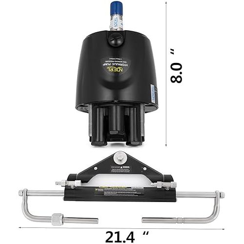  VEVOR 150HP Hydraulic Outboard Steering Kit Boat Marine System, Built-in Two-Way Lock Cylinder, 150HP Pump and High-Strength Nylon Hose for Single Station, Single-Engine use