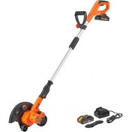 VEVOR Lawn Edger, 20 V Battery Powered Cordless Edger, 9-inch Blade Edger Lawn Tool with 3-Position Blade Depth, Battery and Charger Included, for Lawns, Driveways, Borders, and Sidewalk Edges