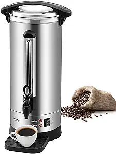 VEVOR Commercial Coffee Urn, 110Cups/17qt Stainless Steel Large Coffee Dispenser, 1500W 110V Electric Coffee Maker Urn For Quick Brewing, Hot Water Urn for Easy Cleaning