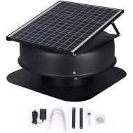 VEVOR Solar Attic Fan, 40 W, 1230 CFM Large Air Flow Solar Roof Vent Fan, Low Noise and Weatherproof with 110V Smart Adapter, Ideal for Home, Greenhouse, Garage, Shop, RV, FCC Listed