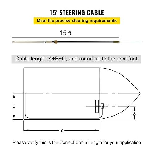  VEVOR Boat Steering Cables Outboard Rotary Steering Kit