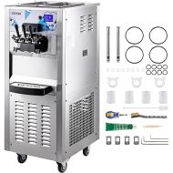 VEVOR Commercial Ice Cream Machine with Two 12L Hoppers Soft Serve Machine with 3 Flavors Commercial Ice Cream Maker 2500W Compressor Soft Ice Cream Machine with LCD Panel for Restaurants Snack Bar