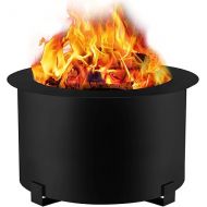 VEVOR Smokeless Fire Pit, Carbon Steel Stove Bonfire, Large 21.5 inch Diameter Wood Burning Fire Pit, Outdoor Stove Bonfire Fire Pit, Portable Smokeless Fire Bowl for Picnic Camping Backyard Black