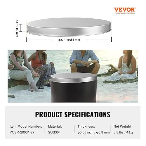  VEVOR Fire Pit Cover Lid, Compatible with The Solo Stove Bonfire 27