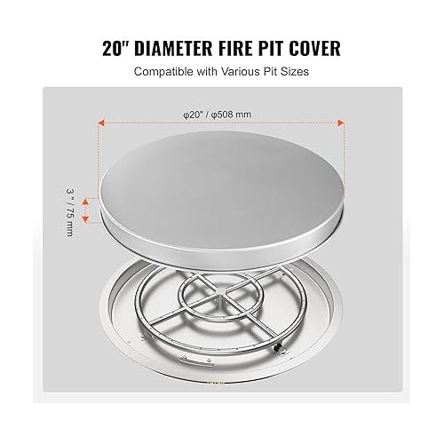  VEVOR Fire Pit Cover Lid, Compatible with The Solo Stove Bonfire 20