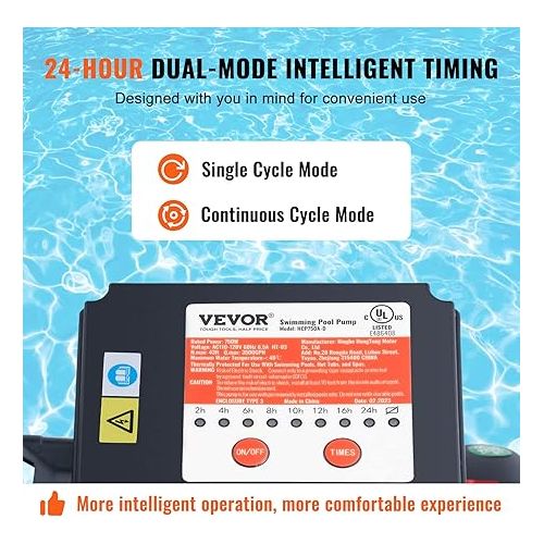  VEVOR Sand Filter Ground 16-inch, 3500 GPH, 1 HP Swimming Pumps System & Filters Combo Set with 6-Way Multi-Port Valve and Strainer Basket, for Domestic and Commercial Pools, White