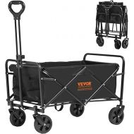 VEVOR Collapsible Folding Wagon Cart, 220lbs Heavy Duty Wagons Carts Foldable with Wheels, Outdoor Portable Garden Cart Utility Wagon for Groceries Camping Sports with Large Capacity & Drink Holder