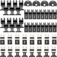 VEVOR 50 PCS Oscillating Saw Blades, Quick Release Multitool Blades Kit, HCS Tool Blades for Wood Plastic Metal Nails Bolts, Compatible with Dewalt Dremel Fein Worx Bosch Makita Milwaukee