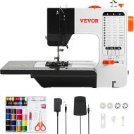 VEVOR Sewing Machine, Portable Sewing Machine for Beginners with 38 Built-in Stitches and Reverse Sewing, Dual Speed Sewing Machine with Extension Table Foot Pedal, Accessory Kit Family Home Travel