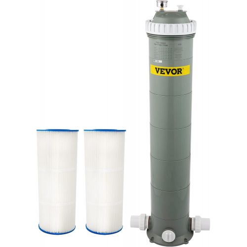  VEVOR Pool Cartridge Filter, 194Sq. Ft Filter Area Inground Pool Filter,Above Ground Swimming Pool Cartridge Filter System w/Polyester Cartridge,Corrosion-proof,Auto Pressure Relie