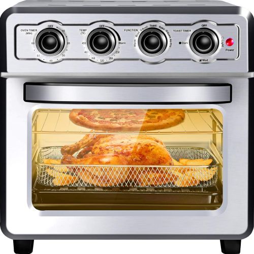  VEVOR Convection Oven Air Fryer, 18QT 7-in-1 Kitchen Oven,1700W,6 Slice Convection Air Fryer Countertop Oven with 4 Accessories, Simple to Clean Toaster Oven with Air Fryer, Stainl