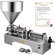 VEVOR Horizontal Pneumatic Liquid Paste Filling Machine 100-1000ML Volume, Pneumatic Paste Filling Machine Single Head, Cream Filling Machine 30L Hopper for Liquid and Paste