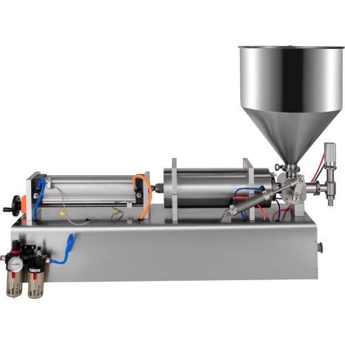  VEVOR Pneumatic Liquid Paste Filling Machine 1000-5000ml, Dual-use Cream Paste Filling Machine 40L Hopper, Paste Filler Stainless Steel Piston for Toothpaste Cream Shampoo