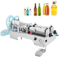 VEVOR Horizontal Liquid Filling Machine 100-1000ml, Pneumatic Liquid Filling Double Heads, Automatic Bottle Filler for High Viscosity Liquid and Paste