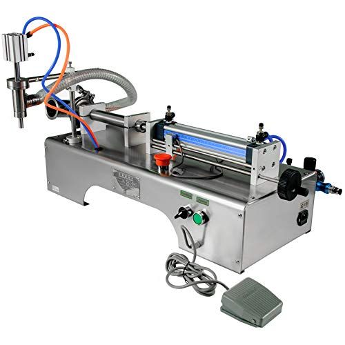  VEVOR Horizontal Pneumatic Liquid Filling Machine 10-300ml, Pneumatic Bottle Filling Machine Single Head, Semi-automatic Liquid Filler 0.4-0.6MP Air Pressure for Oil Water Liquids