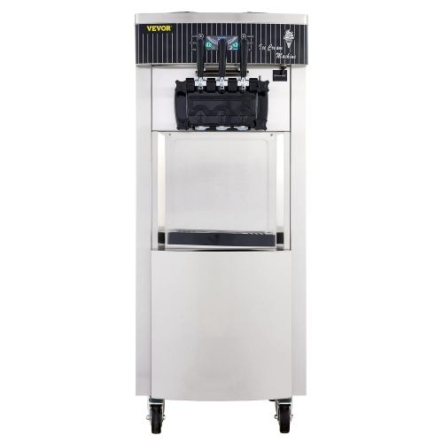  VEVOR 2200W Commercial Soft Ice Cream Machine 3 Flavors 5.3 to 7.4Gallons per Hour Auto Clean LED Panel Perfect for Restaurants Snack Bar supermarkets 2200W