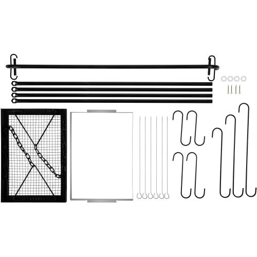  VEVOR Grill Swing, Campfire Cooking Stand 44 Lbs Capacity, Campfire Grill Stand with Adjustable Legs, BBQ Grill with Hooks & & Accessories for Cookware & Dutch Oven