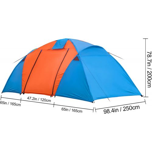  VEVOR Motorcycle Camping Tent, 3-4 Person Motorcycle Tent for Camping, Waterproof Backpacking Tent w/Integrated Motorcycle Port, Easy Setup Motorcycle Tent for Outdoor Hiking Hunti