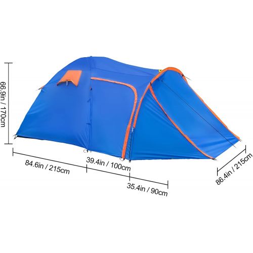  VEVOR Motorcycle Camping Tent, 2-3 Person Motorcycle Tent for Camping, Waterproof Motorcycle Tent w/Integrated Motorcycle Port, Easy Setup Motorbike Camping Tent for Outdoor Hiking