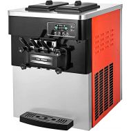 [아마존베스트]VEVOR 2200W Commercial Soft Ice Cream Machine 20 to 28L or 5.3 to 7.4Gal Per Hour LED Display Auto Shut Off Timer 3 Flavors Perfect for Restaurants, Orange