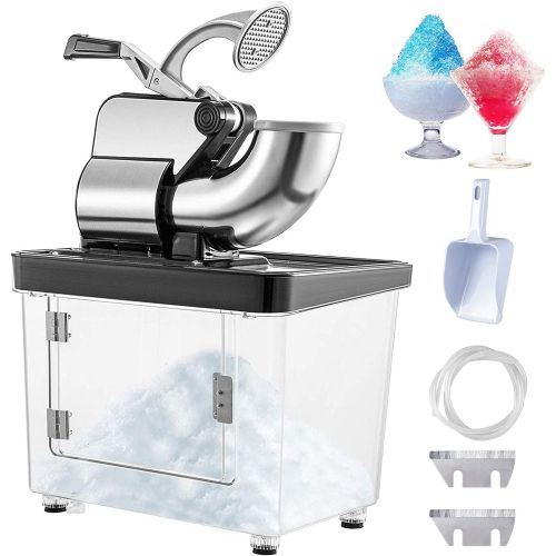  [아마존베스트]VEVOR 110V Commercial Electric Ice Shaver 440lbs/h Heavy Duty Snow Cone Maker with Dual Blades, Stainless Steel Slush Margarita Machine for School, Church, Restaurants, Bars, Black