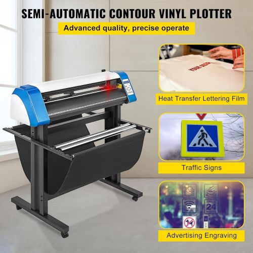  [아마존베스트]VEVOR Vinyl Cutter 28 inch Vinyl Cutter Machine Semi-Automatic DIY Vinyl Printer Cutter Machine Manual Positioning Sign Cutting with Floor Stand Signmaster Software