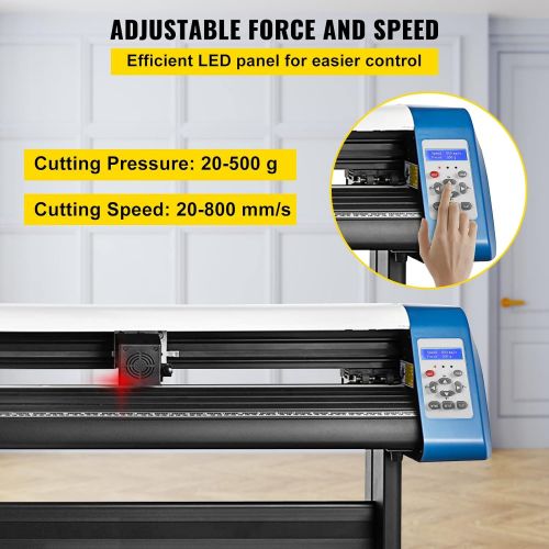  [아마존베스트]VEVOR Vinyl Cutter 28 inch Vinyl Cutter Machine Semi-Automatic DIY Vinyl Printer Cutter Machine Manual Positioning Sign Cutting with Floor Stand Signmaster Software