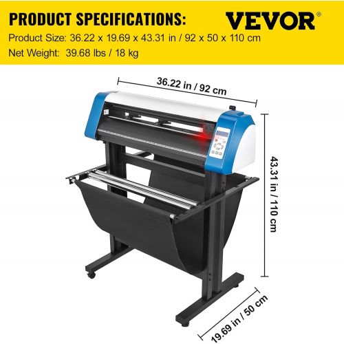  [아마존베스트]VEVOR Vinyl Cutter 28 inch Vinyl Cutter Machine Semi-Automatic DIY Vinyl Printer Cutter Machine Manual Positioning Sign Cutting with Floor Stand Signmaster Software