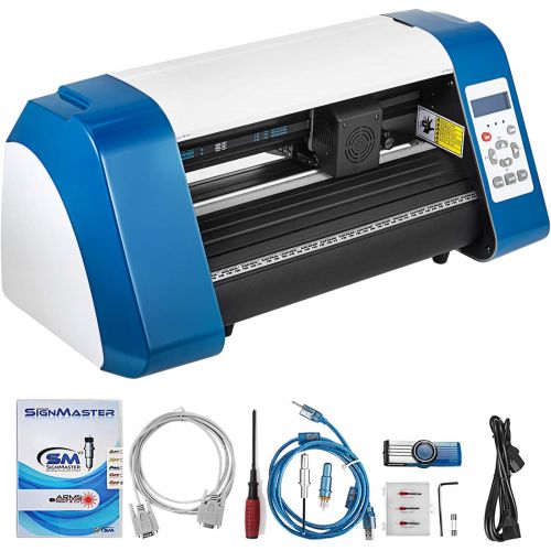  [아마존베스트]VEVOR Vinyl Cutter 14 Inch Vinyl Cutter Machine 375mm Vinyl Printer Cutter Machine LED Fill Light Strip Vinyl Plotter Cutter Machine Without Stand Signmaster Software