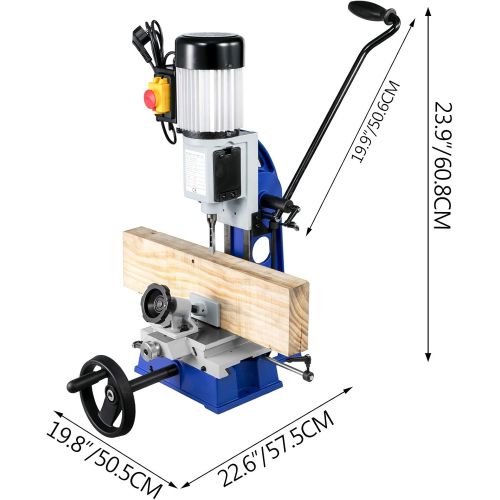  [아마존베스트]VEVOR Woodworking Mortise Machine, 1/2 HP 1700RPM Powermatic Mortiser, With Movable Work Bench Benchtop Mortising Machine, For Making Round Holes Square Holes Or Special Square Hol