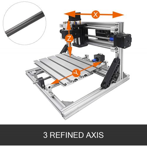  [아마존베스트]VEVOR CNC 1610 CNC Router Kit 3 Axis CNC Router Machine GRBL Control with ER11 and 5mm Extension Rod for Plastic Acrylic PCB PVC Wood Carving DIY Ideas(XYZ Working Area 160x100x40m