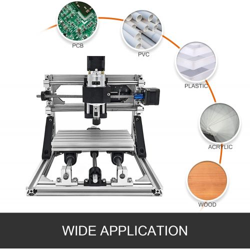  [아마존베스트]VEVOR CNC 1610 CNC Router Kit 3 Axis CNC Router Machine GRBL Control with ER11 and 5mm Extension Rod for Plastic Acrylic PCB PVC Wood Carving DIY Ideas(XYZ Working Area 160x100x40m