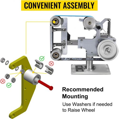  VEVOR Belt Grinder 2 x 72 Wheel Set, Complete Belt Knife Grinder Wheel Set, Aluminum Belt Grinder Wheel Crowned, for Knife Grinder 5 Drive Wheel 7/8 Bore 3 Tracking 2 Idler Wheels