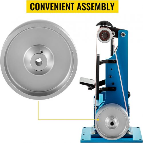  VEVOR Belt Grinder Drive Wheel 6 Diameter, 2x72 Knife Grinder Drive Wheel 5/8 Bore/Shaft, Aluminum Belt Grinder Wheel Crowned, for Knife Making Grinder Polishing & Belt Machine Woo