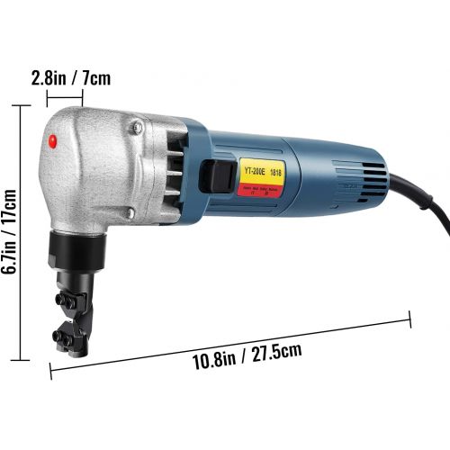  VEVOR Sheet Metal Nibbler 380W, Electric Metal Nibbler 1800RPM High Speed Rotor 0.07in/1.8mm, Metal Nibbler Cutter w Replaced Blades Storage Case for Cutting Stainless Steel, Alumi