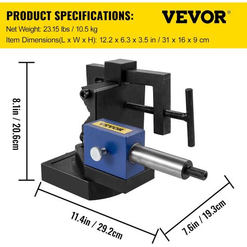  VEVOR Pipe Notcher Punch and Press Tool for 0-50 Degree Tube Notcher Tool Notches 3/4-3 Round Tubing Bore Hole Pipe Knotcher Aluminium Frame Tubing Notcher for Cutting Holes Throug