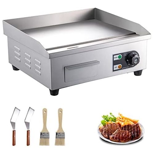  VEVOR Electric grill, 3000 W, contact grill, kitchen grill, table grill, 550 x 350 mm, with thermostatic control, professional non stick coating, ideal for frying burgers, chickens