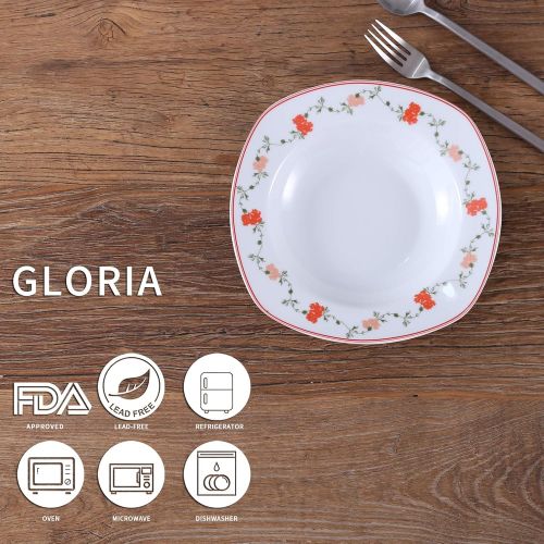  VEWEET Porzellan Kombiservice Gloria | 30 TLG. Geschirrservice, Kaffeeservice mit Floral Dekor