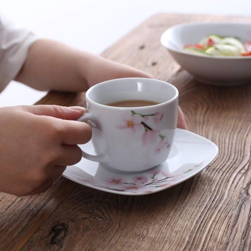  VEWEET Tafelservice Annie aus Porzellan 30 teilig | Kombiservice beinhatlet Kaffeetassen 175 ml, Untertasse, Dessertteller, Speiseteller und Suppenteller| Komplettservice fuer 6 Per