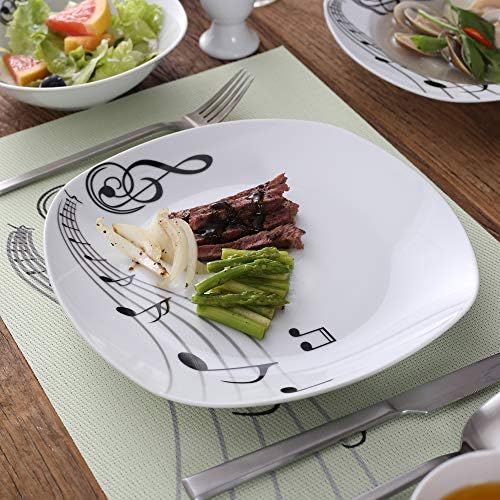  VEWEET, Tafelservice Melody aus Porzellan 18/36-teilig Geschirr Set, 20/40-teilig Fruehstuecksservice, 24/48-teilig Tafelservice, 30/60-teilig Kombiservice Tafelservice Set (48-teili