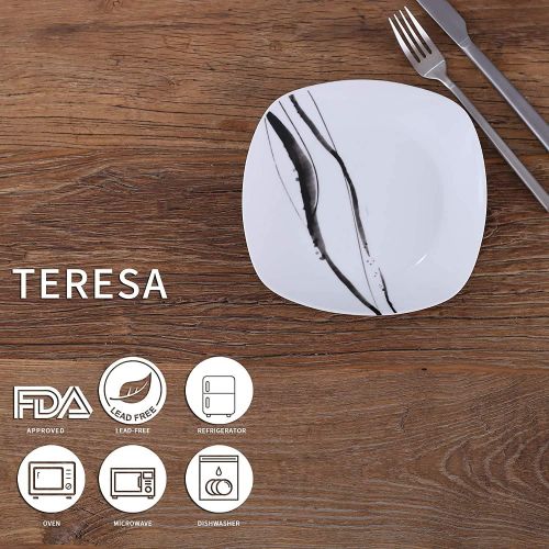  VEWEET, Tafelservice Teresa aus Porzellan 18/36-teilig Geschirr Set, 20/40-teilig Fruehstuecksservice, 24/48-teilig Tafelservice, 30/60-teilig Kombiservice Tafelservice Set (18-teili