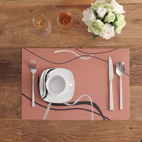  VEWEET Serie Fiona Design Platzset, 6er Set Platzdeckchen, PVC Tischset, Abwaschbar, 45 x 30 cm