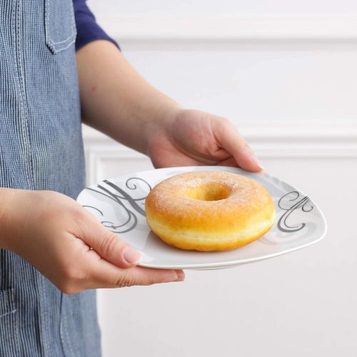  VEWEET Porzellan Dessertteller Zoey 6-teilig Set | Durchmesser 19,2 cm | Erganzung zum Tafelservice Zoey | Kuchenteller fuer 6 Personen